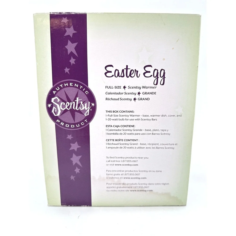 Scentsy Easter Egg Full-Size Wax Warmer Blue Floral Ceramic Retired DSW-EEGG